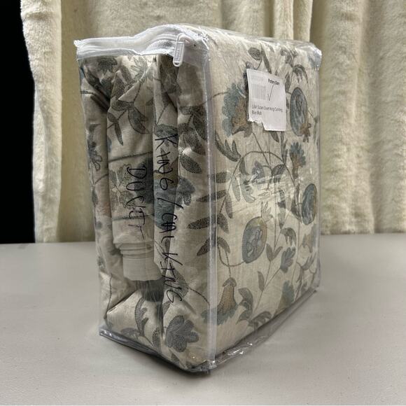 Pottery Barn Lilah Suzani Duvet Cover King / Cal King Floral Embroidered NEW - Picture 4 of 7